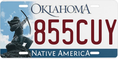 OK license plate 855CUY