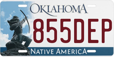 OK license plate 855DEP