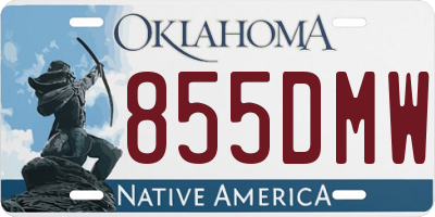 OK license plate 855DMW