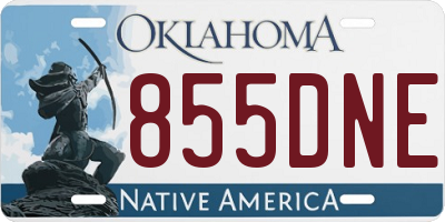 OK license plate 855DNE