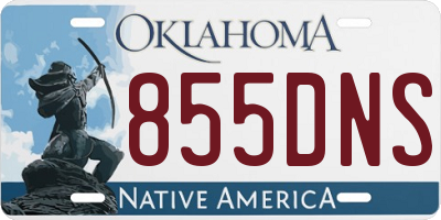 OK license plate 855DNS