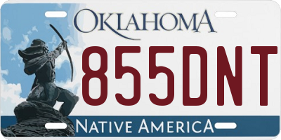 OK license plate 855DNT