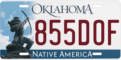 OK license plate 855DOF