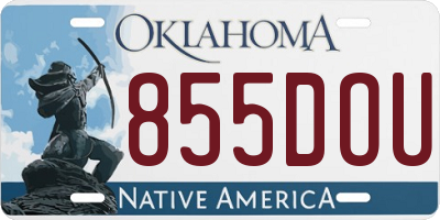 OK license plate 855DOU
