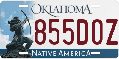 OK license plate 855DOZ