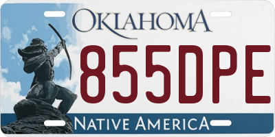 OK license plate 855DPE