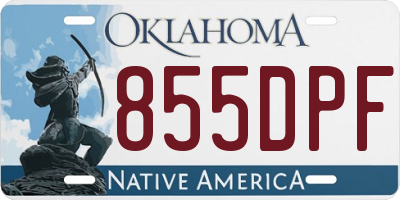 OK license plate 855DPF