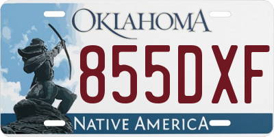 OK license plate 855DXF