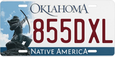 OK license plate 855DXL