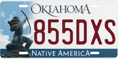 OK license plate 855DXS