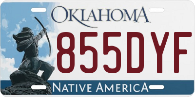 OK license plate 855DYF