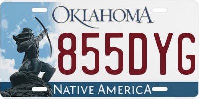 OK license plate 855DYG