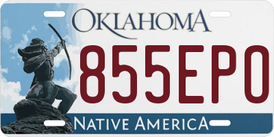 OK license plate 855EPO