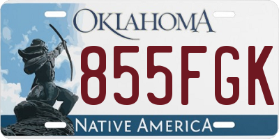 OK license plate 855FGK