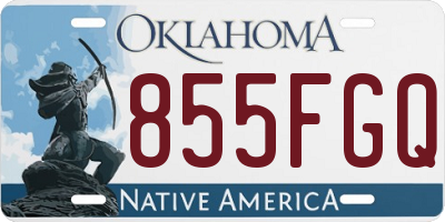 OK license plate 855FGQ