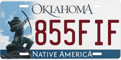 OK license plate 855FIF