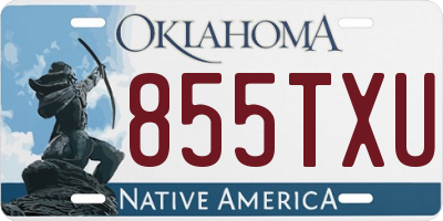 OK license plate 855TXU
