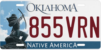 OK license plate 855VRN