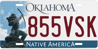 OK license plate 855VSK