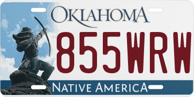 OK license plate 855WRW