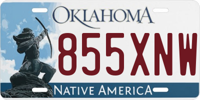 OK license plate 855XNW