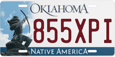 OK license plate 855XPI