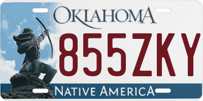 OK license plate 855ZKY