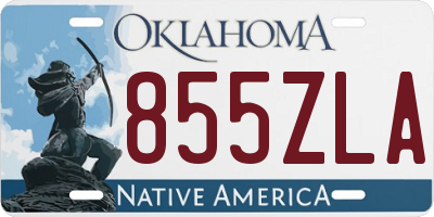 OK license plate 855ZLA