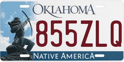 OK license plate 855ZLQ