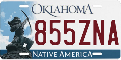 OK license plate 855ZNA