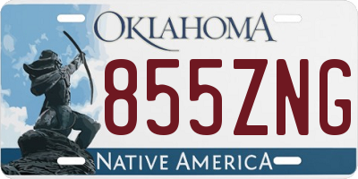 OK license plate 855ZNG