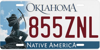 OK license plate 855ZNL