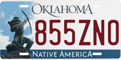 OK license plate 855ZNO