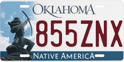 OK license plate 855ZNX