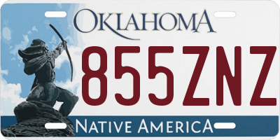 OK license plate 855ZNZ