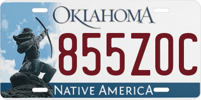 OK license plate 855ZOC