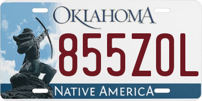 OK license plate 855ZOL