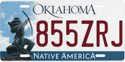 OK license plate 855ZRJ