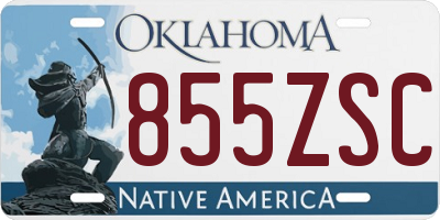 OK license plate 855ZSC