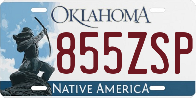 OK license plate 855ZSP