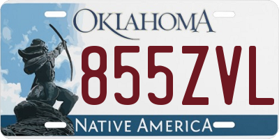 OK license plate 855ZVL