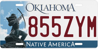 OK license plate 855ZYM