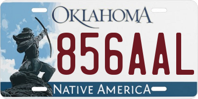 OK license plate 856AAL