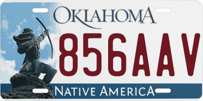 OK license plate 856AAV