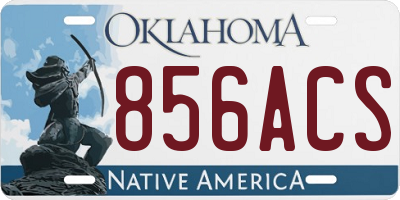 OK license plate 856ACS