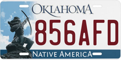 OK license plate 856AFD