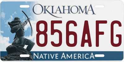 OK license plate 856AFG