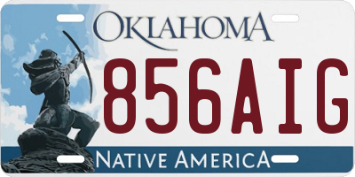 OK license plate 856AIG