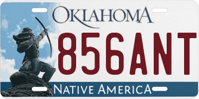 OK license plate 856ANT
