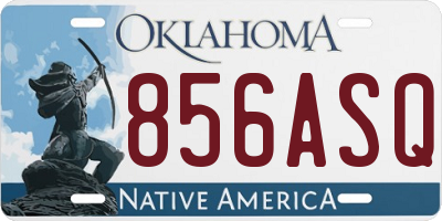 OK license plate 856ASQ